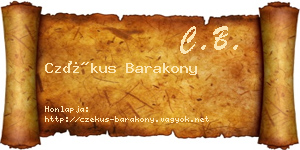 Czékus Barakony névjegykártya